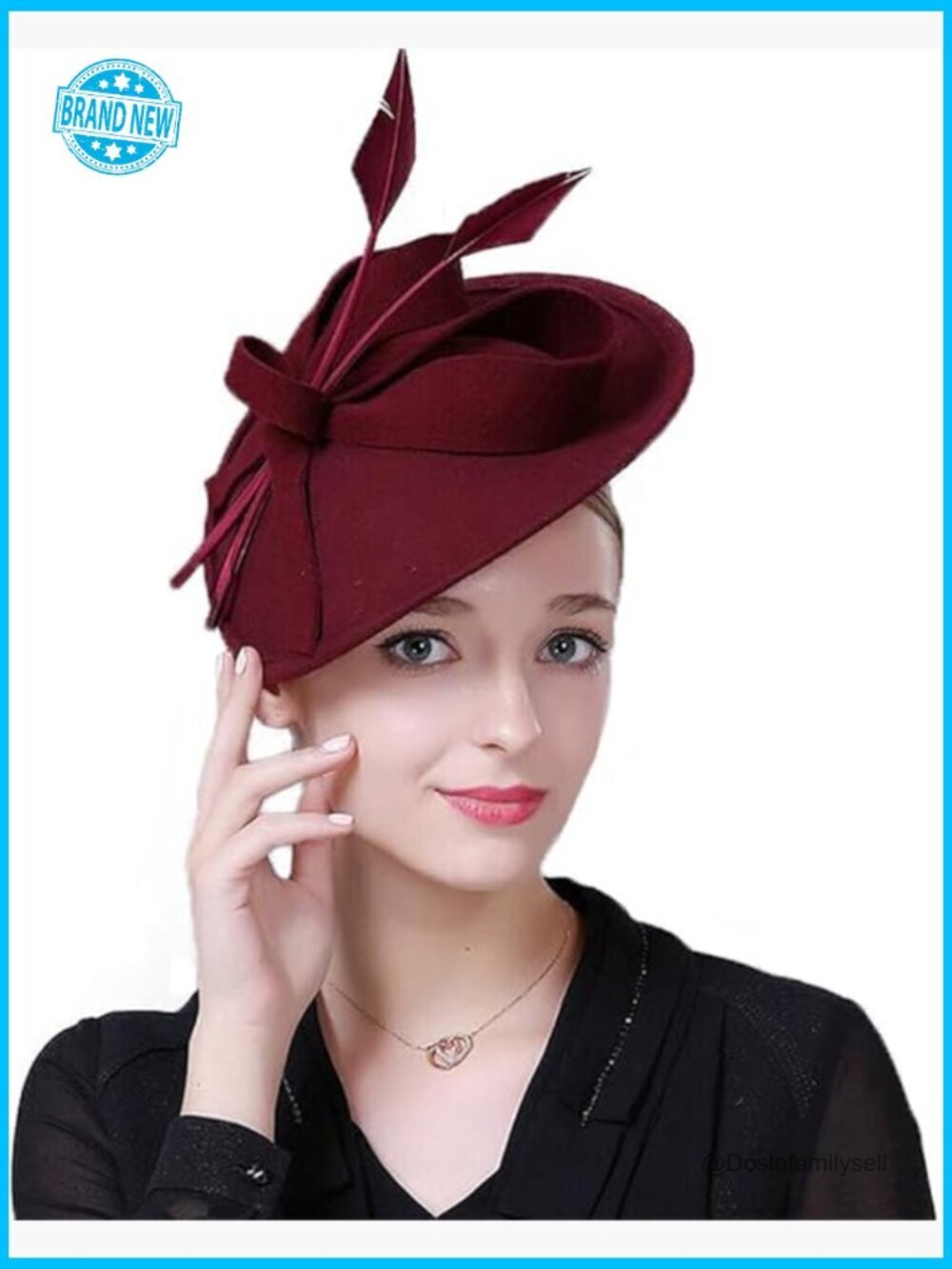 Vintage Pillbox Cap Fascinator Horse Racing Festival Hat Church Elegant Wool